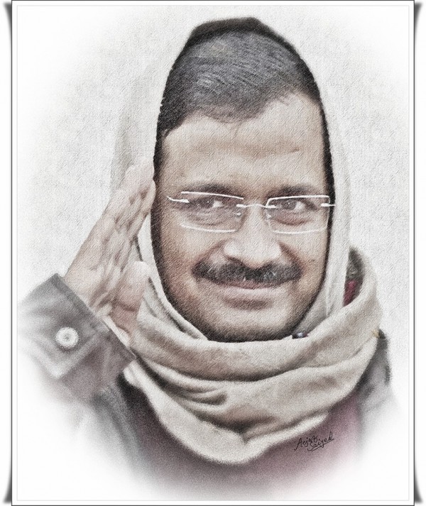 Digital Painting Of Arvind Kejriwal - DesiPainters.com