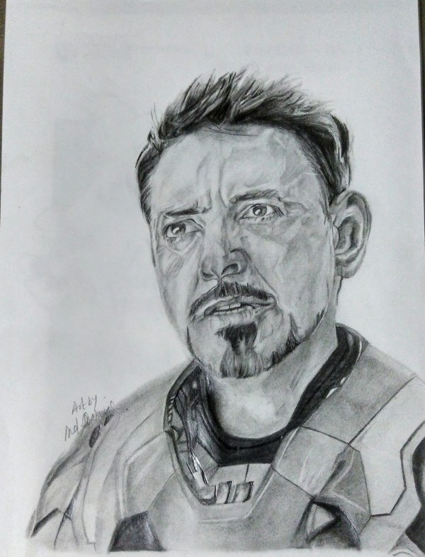 Perfect Pencil Sketch Of Robert Downey Jr - DesiPainters.com