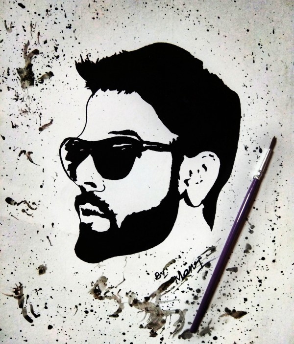 Classic Watercolor Painting Of Virat Kohli - DesiPainters.com