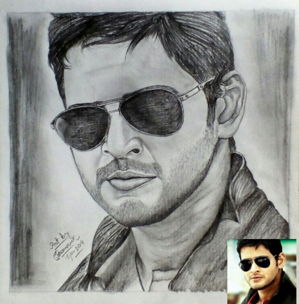 Amazing Pencil Sketch Of Mahesh Babu - DesiPainters.com