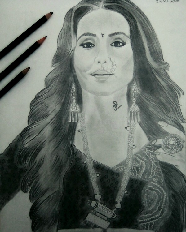 Great Pencil Sketch Of Hina Khan As Komolika - DesiPainters.com