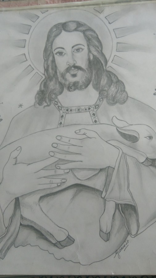 Great Pencil Sketch Of Jesus Christ - DesiPainters.com