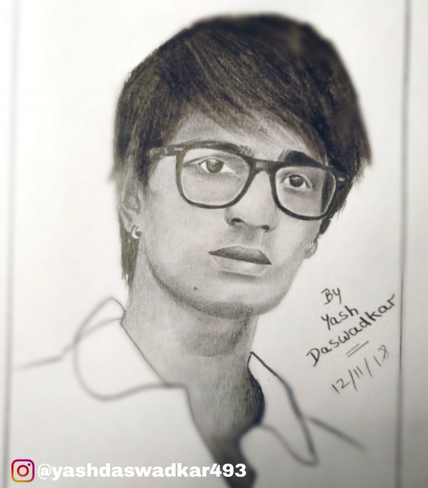 Wonderful Pencil Sketch Of Sourav Joshi - DesiPainters.com