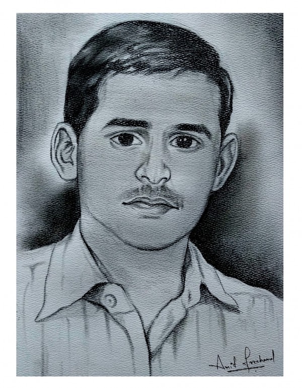 Classic Pencil Sketch Art Of Boy By Amit Freehand - DesiPainters.com