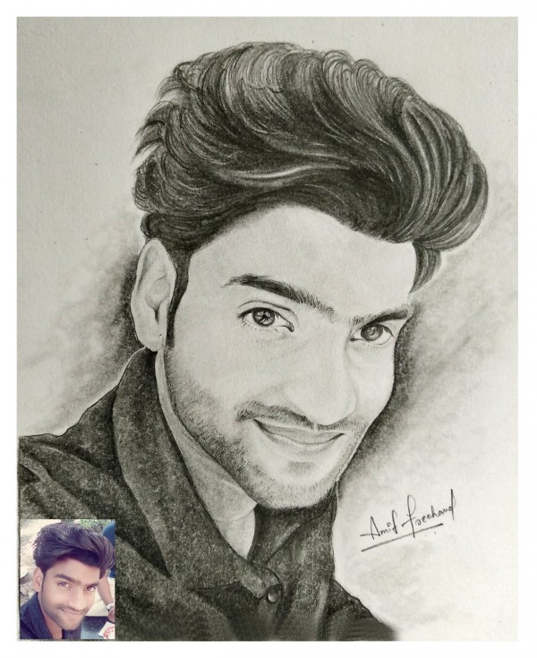 Perfect Pencil Sketch Of Boy - DesiPainters.com