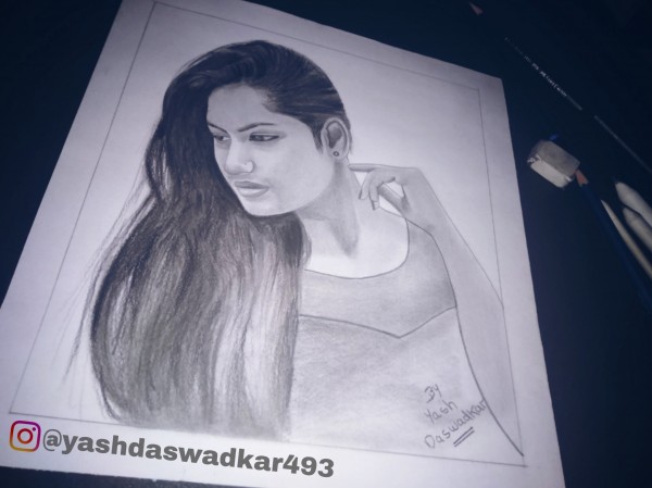 Wonderful Pencil Sketch Of Nupur Kale 