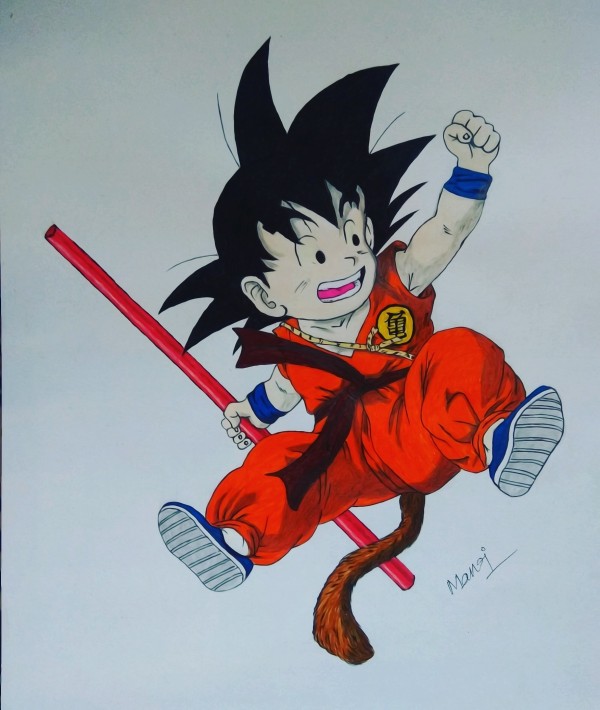 Wonderful Watercolor Painting Of Goku - DesiPainters.com
