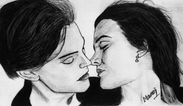 Great Pencil Sketch Of Kate Winslet And Leonardo DiCaprio - DesiPainters.com