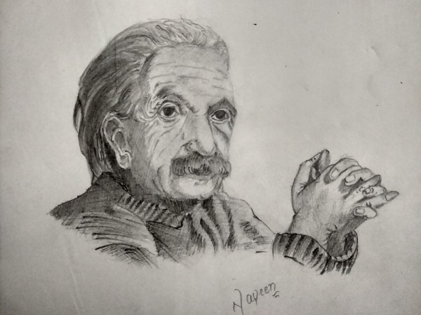 Perfect Pencil Sketch Of Albert Einstein - DesiPainters.com