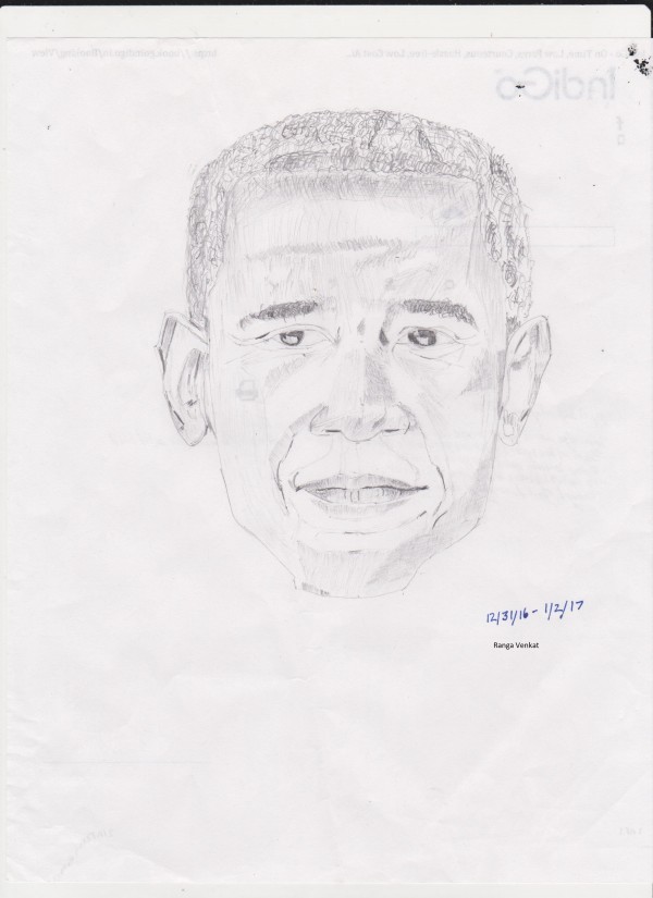 Amazing Pencil Sketch Of Barack Obama - DesiPainters.com