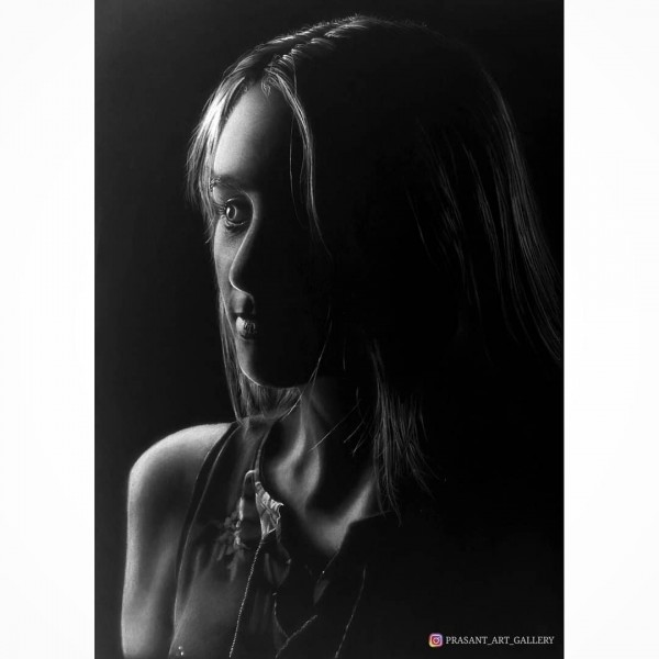 Great Pencil Sketch Of Invert Art - DesiPainters.com