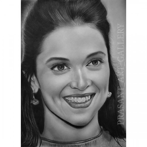 Beautiful Pencil Sketch Of Deepika Padukone