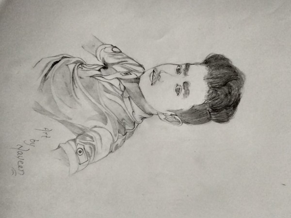 Pencil Sketch Of Boy By Naveen