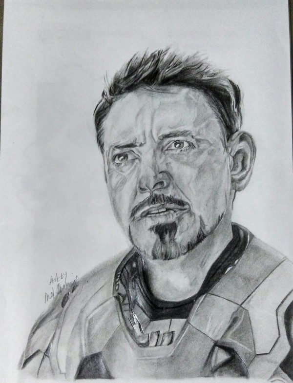 Wonderful Pencil Sketch Of Robert Downey Jr - DesiPainters.com
