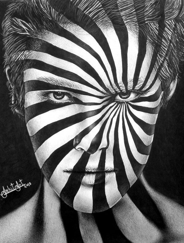 Amazing Realistic Drawing Of Illusion Face - DesiPainters.com