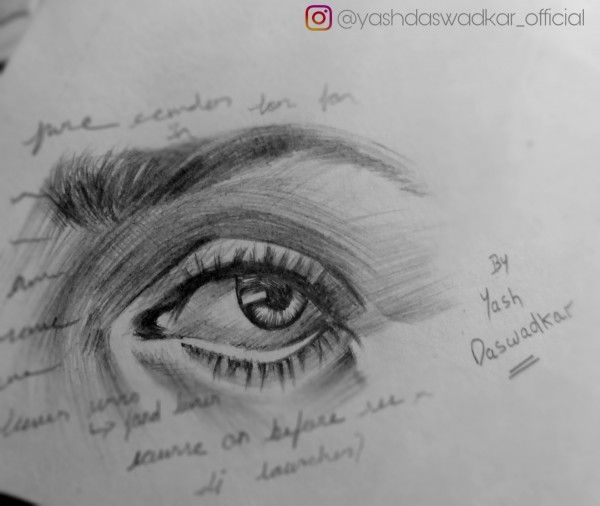 Wonderful Pencil Sketch Of Eye - DesiPainters.com