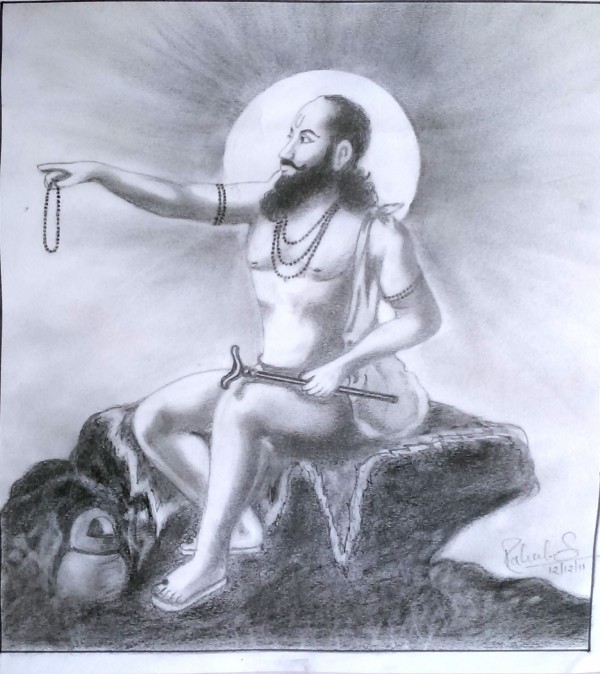 Fantastic Pencil Sketch Of Ramdas Swami - DesiPainters.com