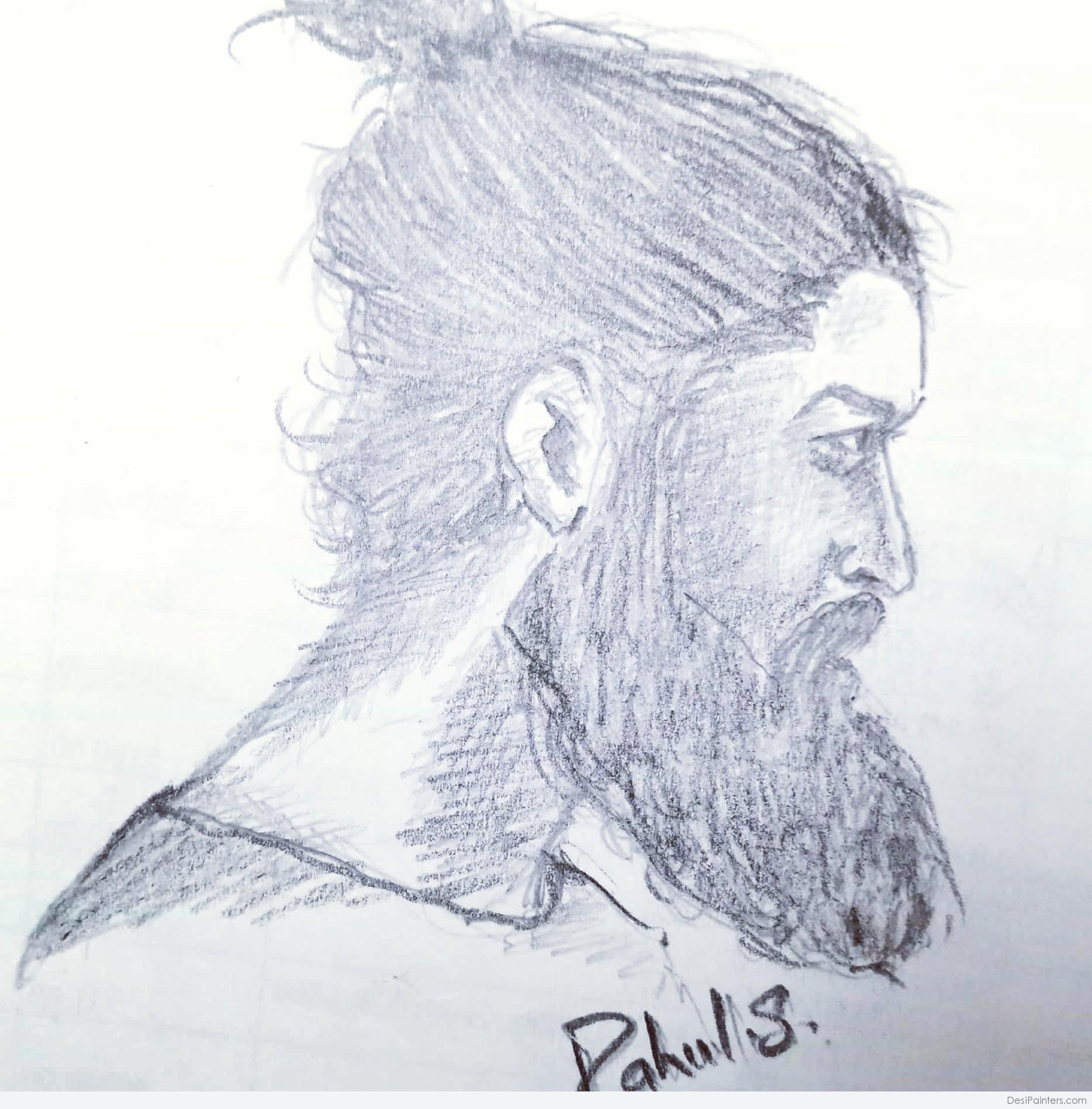 beard man drawing