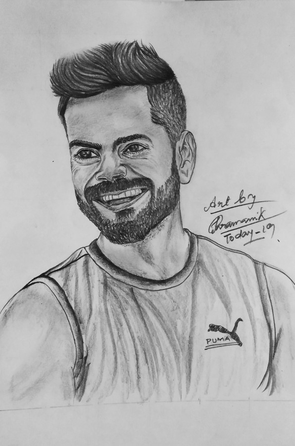 Fantastic Pencil Sketch Of Virat Kohli