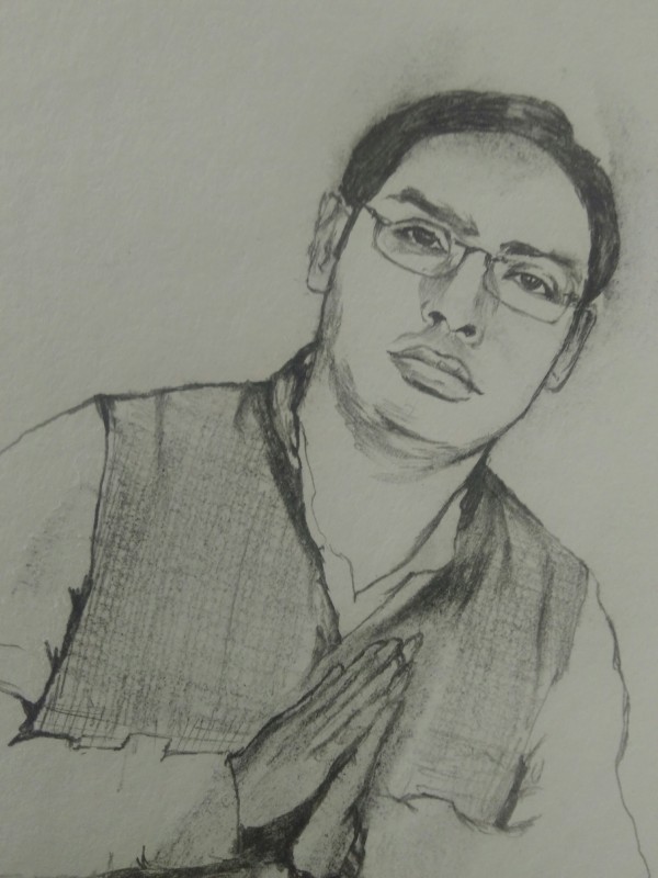 Pencil Sketch Of Hansraj Baloti - DesiPainters.com