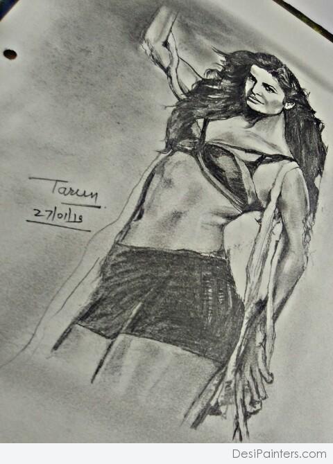 Wonderful Pencil Sketch Of Katrina Kaif - DesiPainters.com