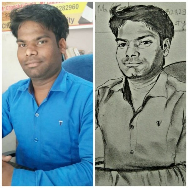 Pencil Sketch Of Laxmikant - DesiPainters.com