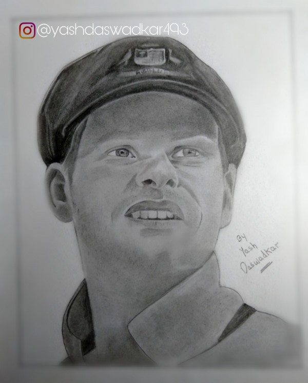 Fantastic Pencil Sketch Of Steve Smith