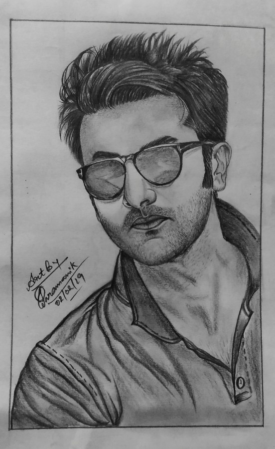 Perfect Pencil Sketch Of Ranbir Kapoor - DesiPainters.com