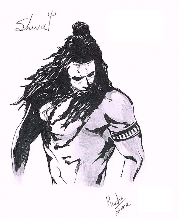 Great Pencil Sketch Of Rudra Lord Shiva
