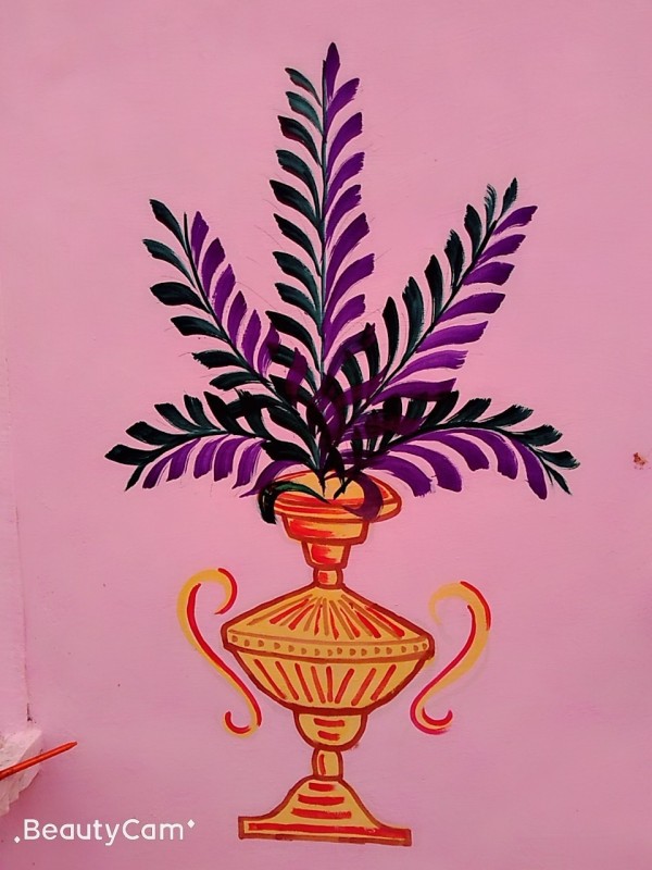 Beautiful Mixed Painting Of Pot - DesiPainters.com