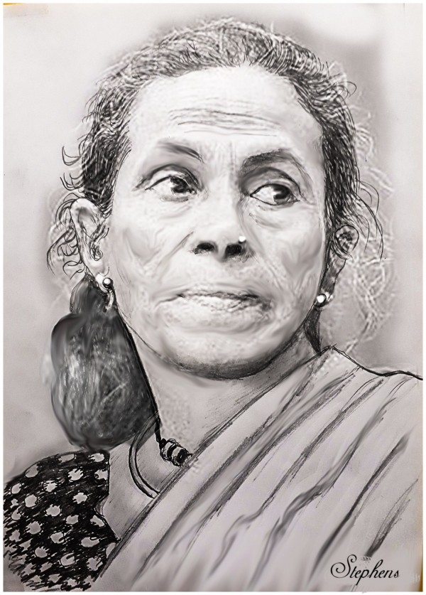 Fantastic Pencil Sketch Of Daya Bai - DesiPainters.com