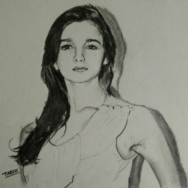 Perfect Pencil Sketch Of Alia Bhatt - DesiPainters.com