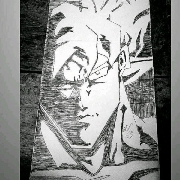 Amazing Pencil Sketch Of Goku - DesiPainters.com