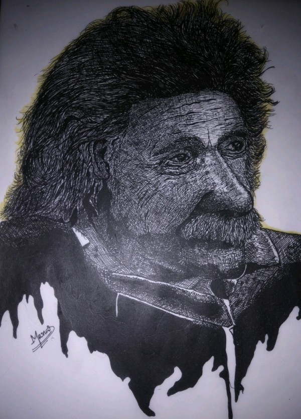 Great Pencil Sketch Of Albert Einstein - DesiPainters.com