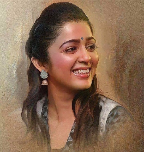 Wonderful Oil Painting Of Charmy Kaur