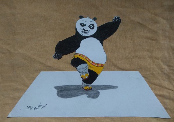 Wonderful 3D Pencil Color Art Of Panda - DesiPainters.com