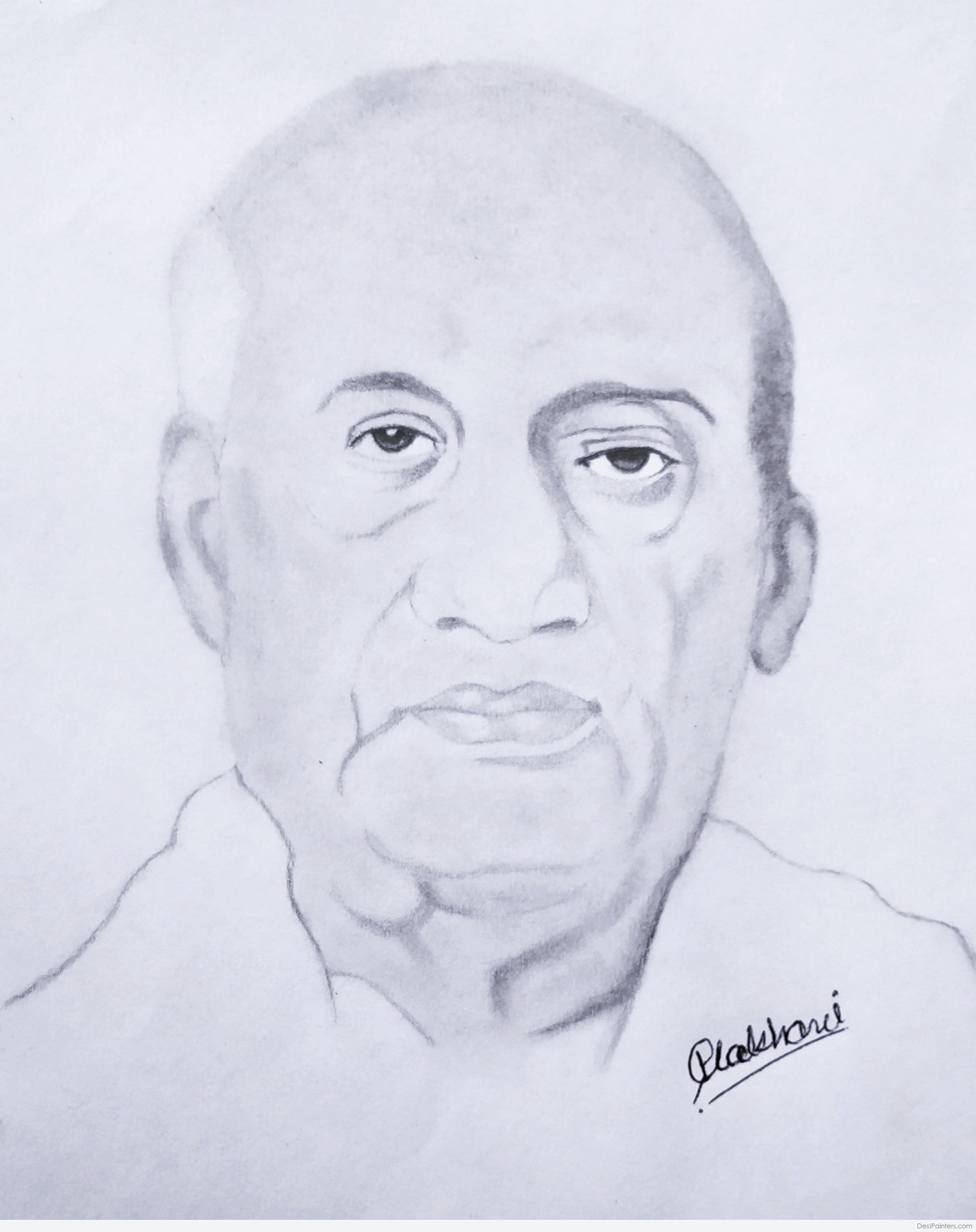 Sardar Vallabhbhai Patel sketch drawing and shading | Sardar Patel Drawing  - YouTube