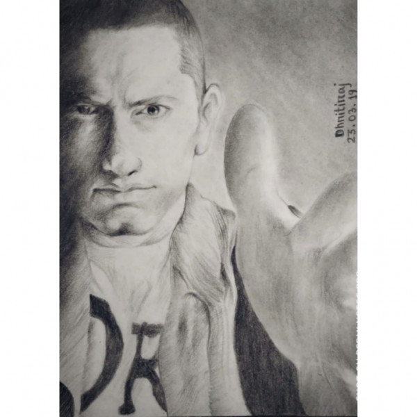 Great Pencil Sketch Of Eminem - DesiPainters.com