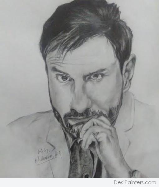 Awesome Pencil Sketch of Saif Ali Khan - DesiPainters.com