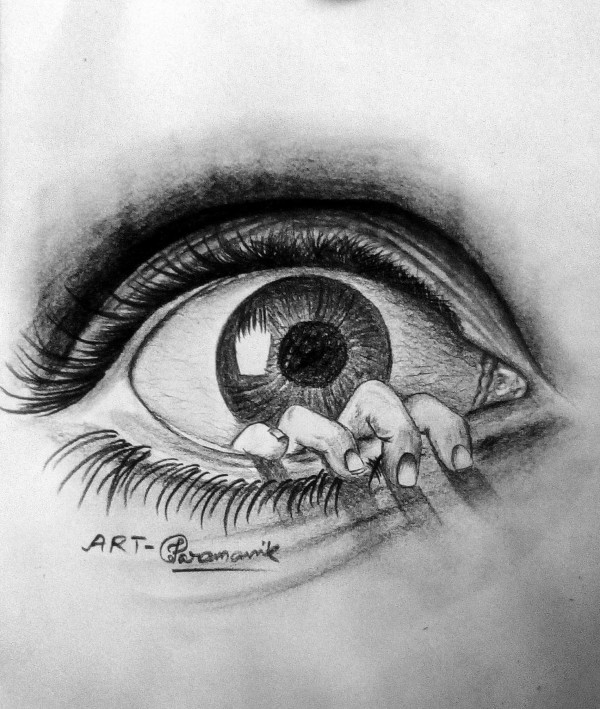 Perfect 3D Pencil Sketch Of Eye - DesiPainters.com
