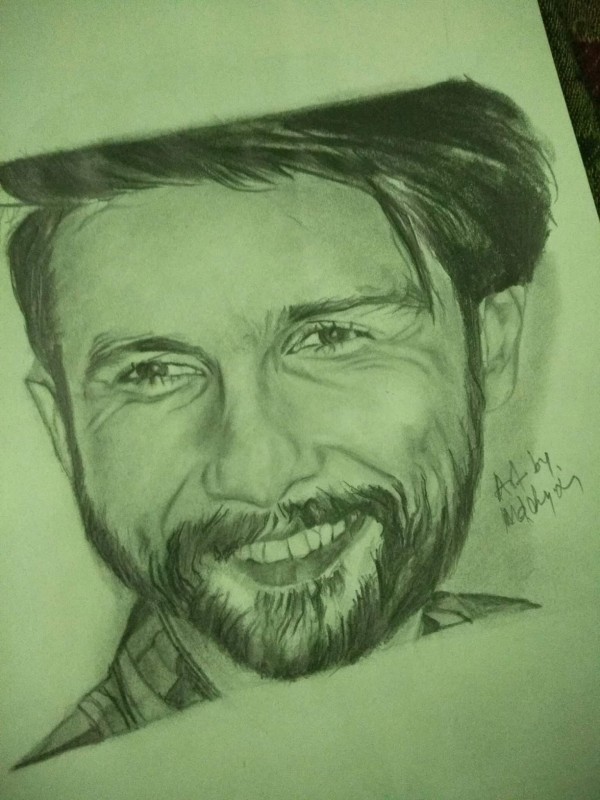 Wonderful Pencil Sketch Of Shahid Kapoor - DesiPainters.com