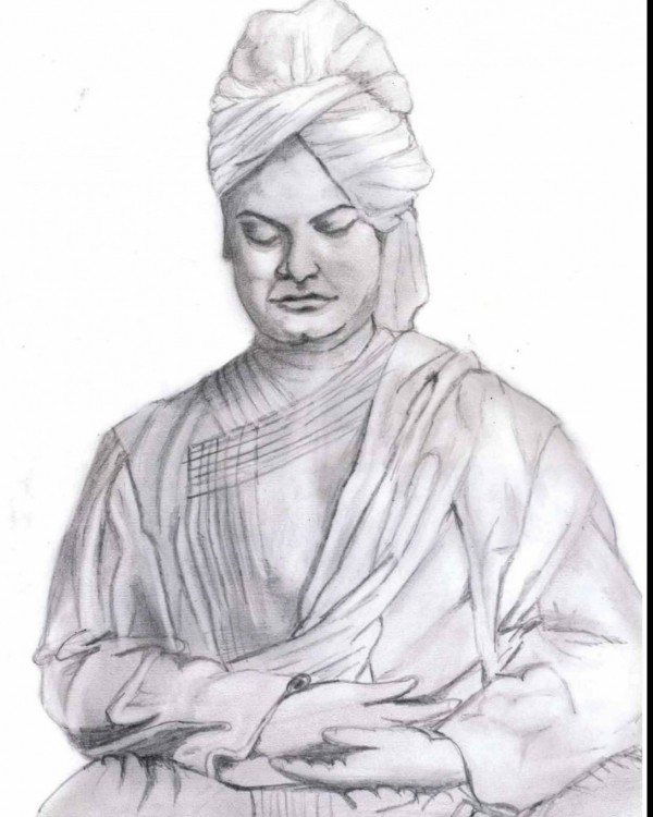Great Pencil Sketch Of Swami Vivekananda - DesiPainters.com
