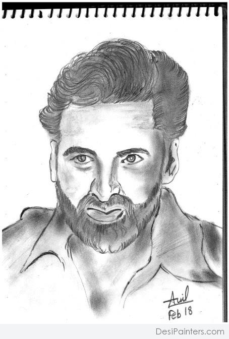 Pencil Sketch Of Akshay Kumar From Movie Gabbar Is Back - DesiPainters.com