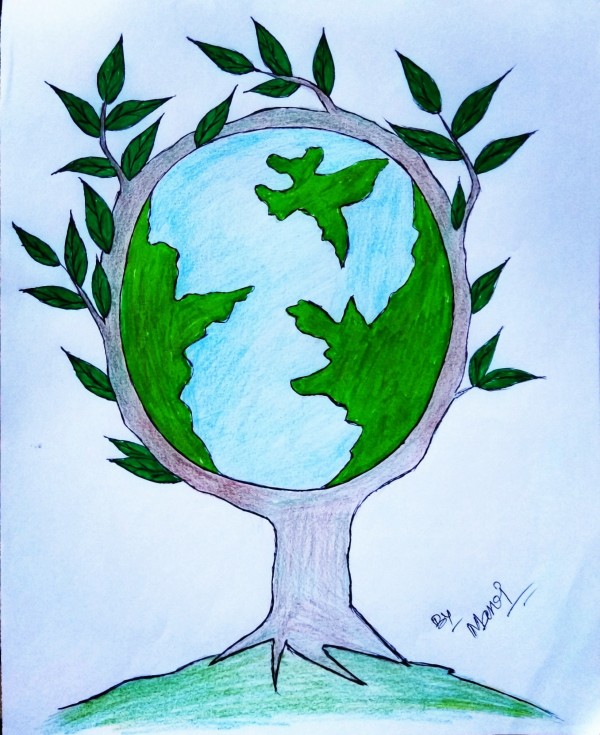 Beautiful Happy Earth Day Art By Manoj Kumar Naik - DesiPainters.com