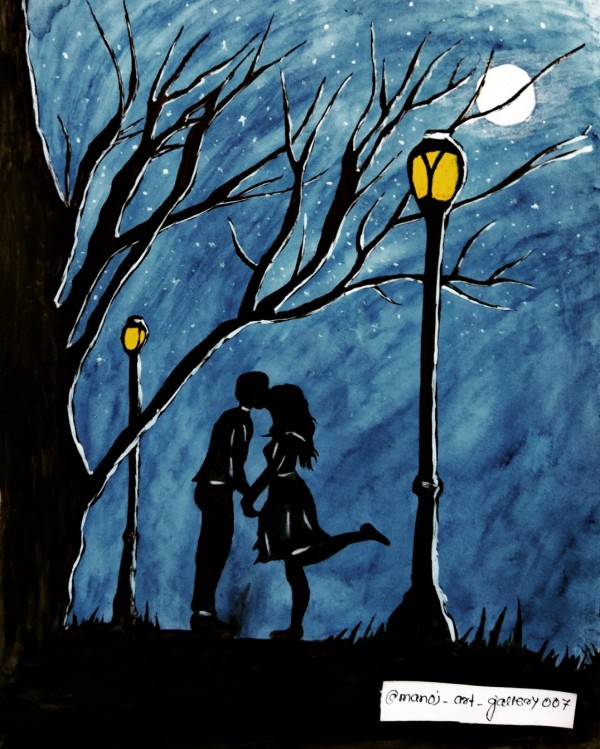 Beautiful Acryl Painting Of Couple - DesiPainters.com