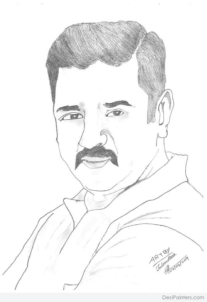 How to draw Kamal Hassan | Vikram Kamal Hassan drawing video. - YouTube