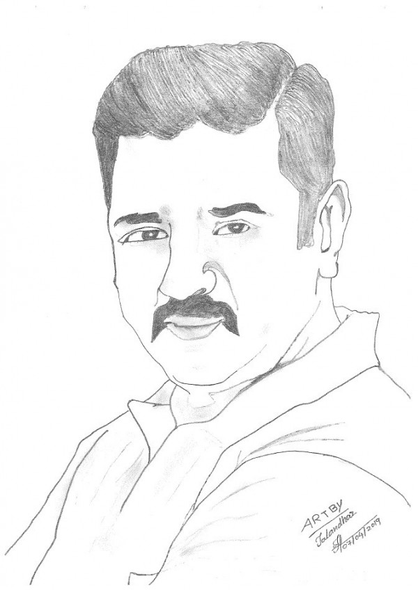 Pencil Sketch Of Kamal Haasan - DesiPainters.com