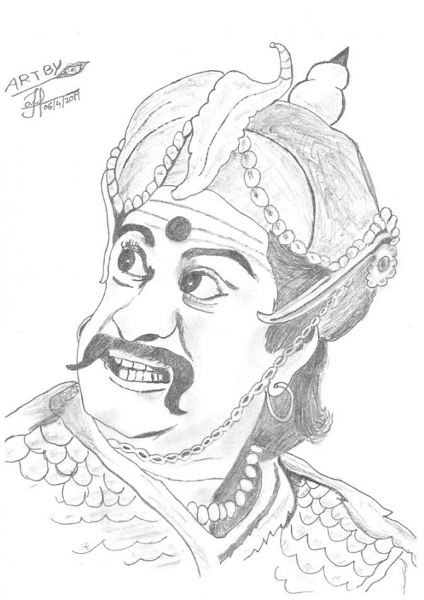 Pencil Sketch Of The Great Legend Shivaji Ganeshan - DesiPainters.com