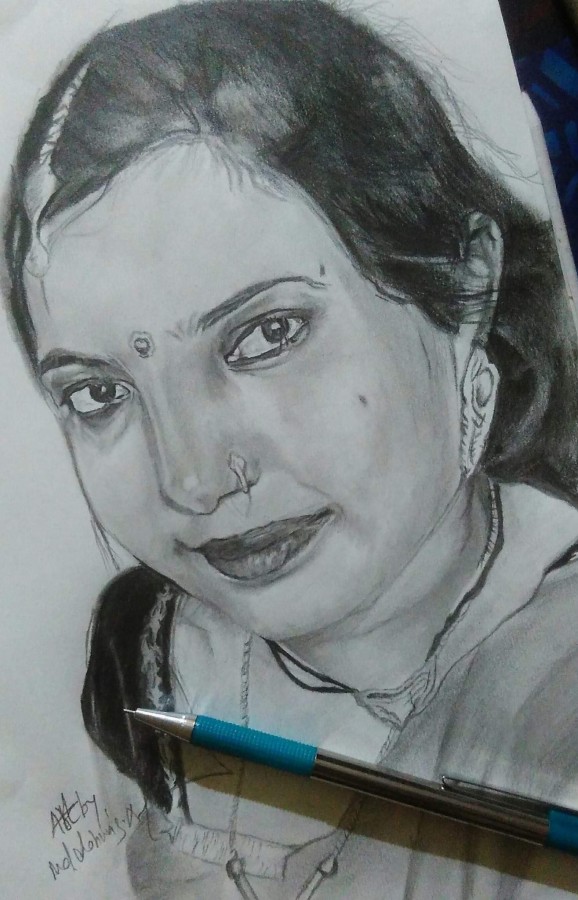 Brilliant Pencil Sketch Of My Friend - DesiPainters.com