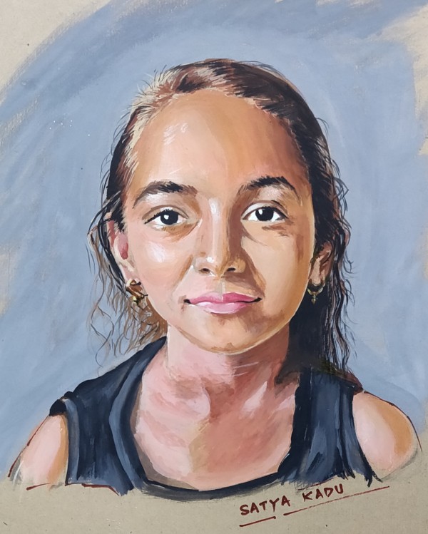 Great Portrait Of Girl Art By Satya Kadu - DesiPainters.com